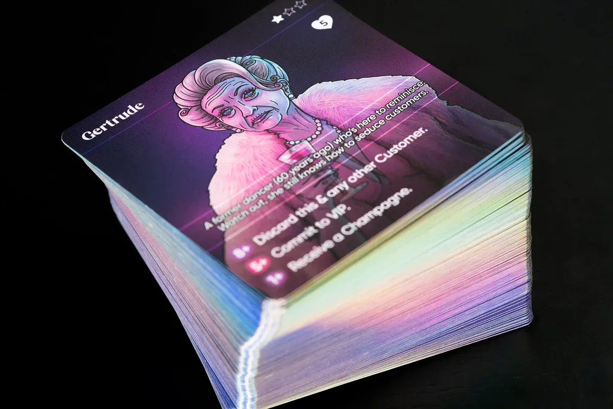 An image of playing cards for the board game 'Nightshift', created by Exotic Cancer.